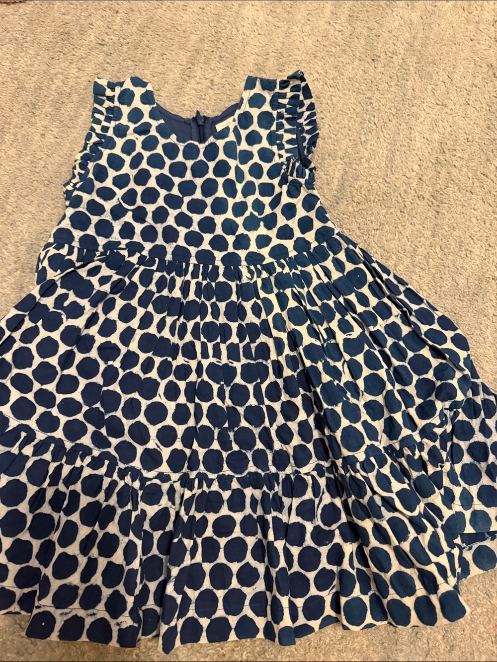 Pink Chicken Girls  Navy and White Polka Dot Ruffle Dress